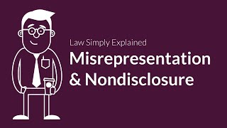 Misrepresentation and Nondisclosure  Contracts  Defenses amp Excuses [upl. by Esinyt]