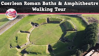 CAERLEON ROMAN BATHS amp AMPHITHEATRE WALES  Walking Tour  Pinned on Places [upl. by Lorre]