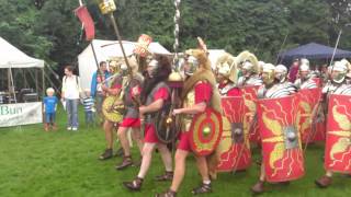 Roman Reenactment at the Amphitheatre in Caerleon Marching In [upl. by Publea]