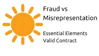 Fraud vs Misrepresentation  Other Essential Elements of a Valid Contract  CA CPT  CS amp CMA [upl. by Rovert]